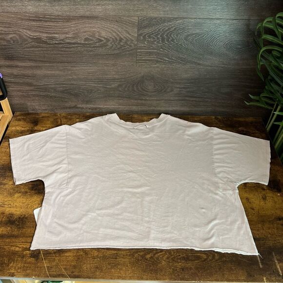 Free People Movement Inspire Oversized Logo Cropped Tee, Oyster Combo-Small. NWT - Picture 8 of 13